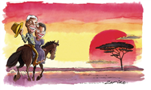 Mandela and Graca into the sunset - Cover artwork