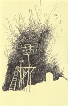 Pen and ink drawing from Sutherland drawing book