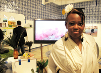 The artist with her installation