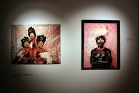 Installation view of 'Lefa Letsika with his friend Cornelia' and 'The Xhosa Queens astonished at Chief Gcaleka's predictions', photograph by Neil Hoyle Photography