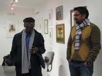 Peter Clarke and Riason Naidoo at the exhibition press event, opening day