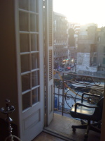 View of the city from the windows of the CIC - main streets coming off Tahrir Square seen below